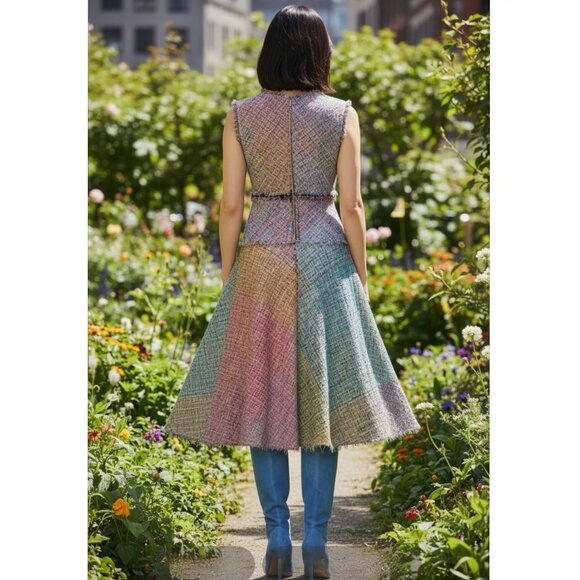 ESCADA TWEED MIDI DRESS SIZE 32D, XS/S US NEW - Picture 9 of 15